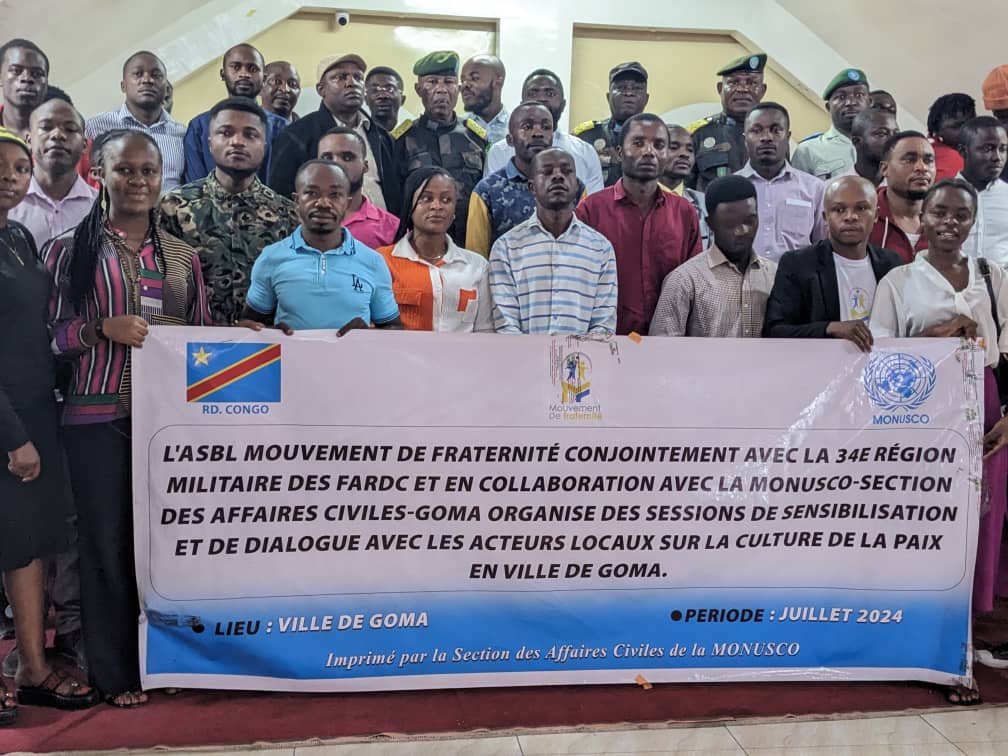 Nord-Kivu : Le mouvement de fraternité clôture sa première campagne pour la paix